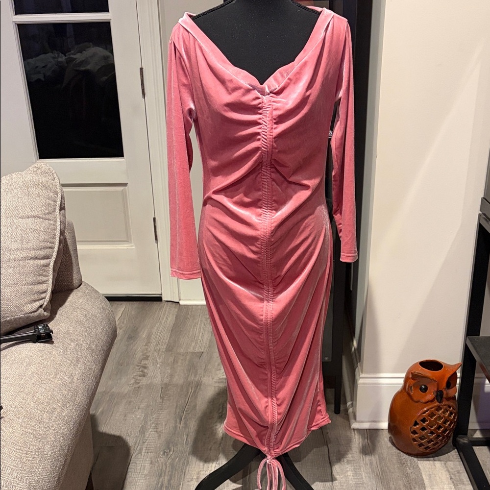 Elegant Pink Ruched Dress